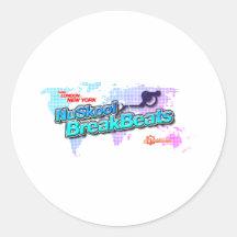 NuSkool Breakbeats - Breaks DJ Djing Music Vinyl Round Stickers