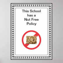 Nut Free Policy Poster