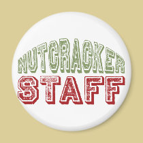 Nutcracker Staff Christmas Ballet Design magnets
