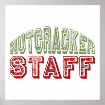 Nutcracker Staff Christmas Ballet Design Print