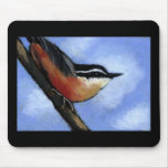 NUTHATCH IN OIL PASTEL: MOUSEPAD