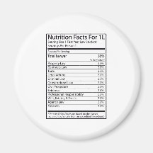 Nutrition Facts For 1L Fridge Magnet
