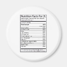 Nutrition Facts For A 2L Refrigerator Magnets