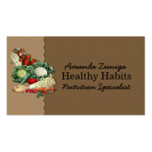Nutritionist Business Card-Vintage Veggies