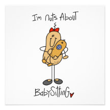 Nuts About  Babysitting T-shirts and Gifts Announcements