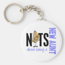 Nuts About Being A New Aunt 1 Blue Keychains