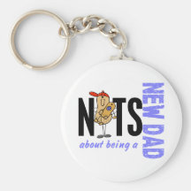 Nuts About Being A New Dad 1 (Blue) Keychains
