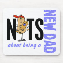 Nuts About Being A New Dad 1 (Blue) Mousepad