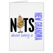 Nuts About Being A New Grandma 1 Blue Greeting Cards