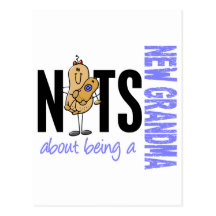 Nuts About Being A New Grandma 1 Blue Postcards