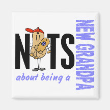 Nuts About Being A New Grandpa 1 Blue Refrigerator Magnet