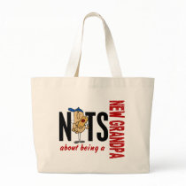 Nuts About Being A New Grandpa 1 Red Canvas Bag