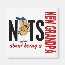 Nuts About Being A New Grandpa 1 Red Magnet