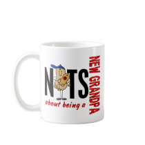 Nuts About Being A New Grandpa 1 Red Coffee Mugs