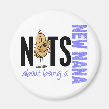 Nuts About Being A New Nana 1 Blue Fridge Magnet