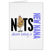 Nuts About Being A New Nana 1 Blue Greeting Cards