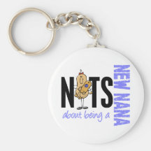 Nuts About Being A New Nana 1 Blue Key Chain