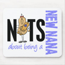 Nuts About Being A New Nana 1 Blue Mouse Pads
