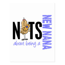 Nuts About Being A New Nana 1 Blue Post Cards