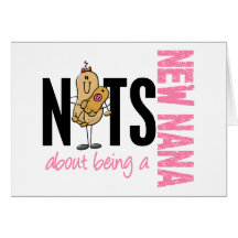 Nuts About Being A New Nana 1 Pink Cards