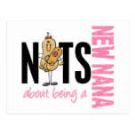 Nuts About Being A New Nana 1 Pink Post Cards