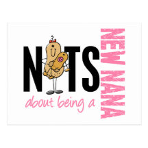 Nuts About Being A New Nana 1 Pink Post Cards