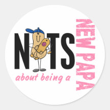 Nuts About Being A New Papa 1 Blue Stickers