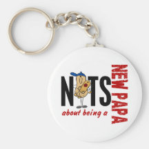 Nuts About Being A New Papa 1 Red Keychains