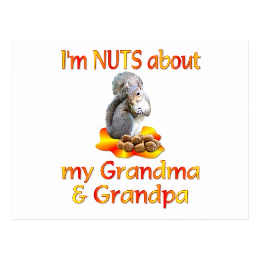 Nuts about Grandma &amp; Grandpa Postcards | Zazzle