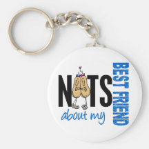 Nuts About My Best Friend 1 Blue Key Chains