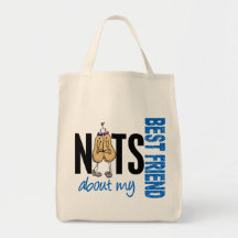 Nuts About My Best Friend 1 Blue Tote Bags
