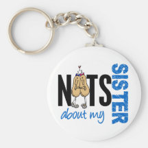 Nuts About My Sister 1 BLUE Keychain