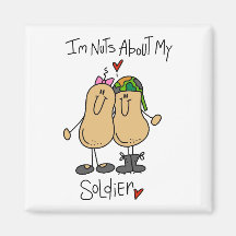 Nuts About My Soldier T-shirts and Gifts Fridge Magnet