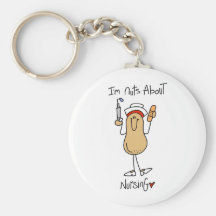 Nuts About Nursing T-shirts and Gifts Keychain