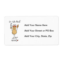 Nuts About Nursing T-shirts and Gifts Custom Shipping Labels