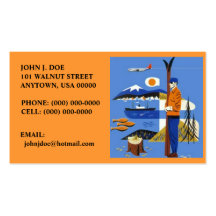 NW RETRO STYLE AIRPLANE SKIS SHIP BUSINESS CARDS!