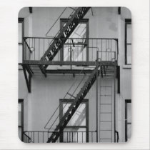 NY fire escape Mousepads