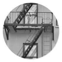 NY fire escape Round Stickers