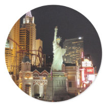 NY, NY - Vegas Round Stickers