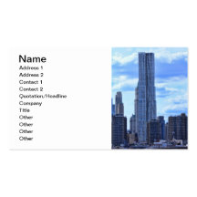 NY par le St de Gehry/8 sapins de l'East River A1 Cartes De Visite Personnelles