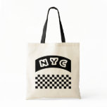 NYC Cutout With Taxi Chequerboard And Banner bags