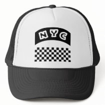 NYC Cutout With Taxi Chequerboard And Banner Hat