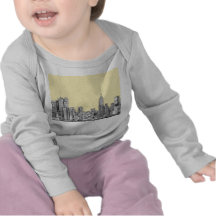 NYC drawing in cream ivory T-shirt