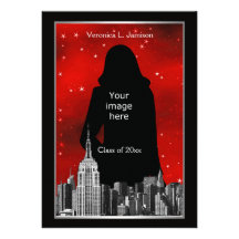 NYC ESB Skyline Etched Photo Graduation Personalized Invitation