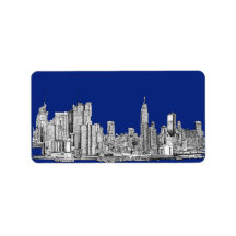 NYC ink royal blue Custom Address Labels