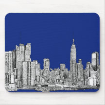 NYC ink royal blue Mousepads