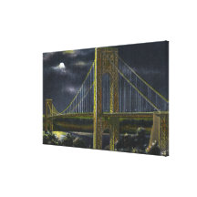 NYC, New YorkGeorge Washington Bridge at Night Canvas Print