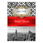 NYC Skyline BW 432 Damask  Bridal Shower Invite V invitations