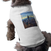 NYC Skyline Empire State Building, World Trade 2C Dog Shirt