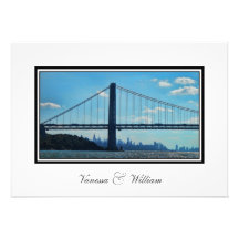 NYC Skyline, George Washington Bridge Wedding Personalized Invites